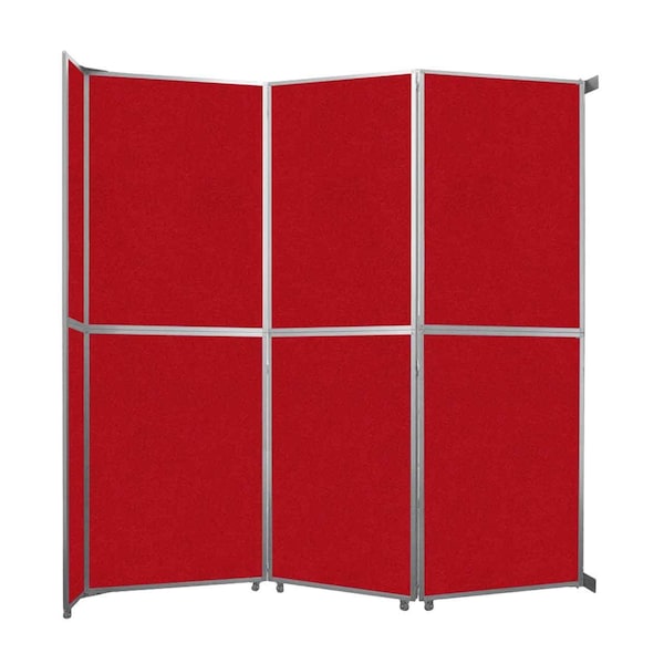 Operable Wall Folding Room Divider 11'9" x 12'3" Red Fabric
